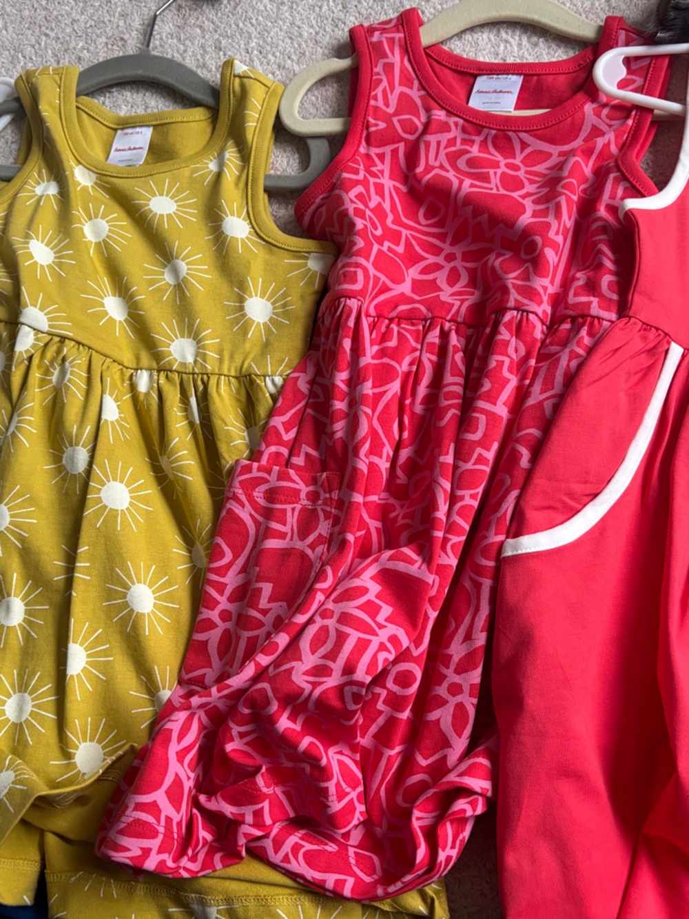 Hanna Andersson Girls' Bright Tank Dress Set - Blue, Yellow, Pink, Red
